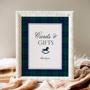 Vintage Rocking Horse Plaid Cards and gifts Poster