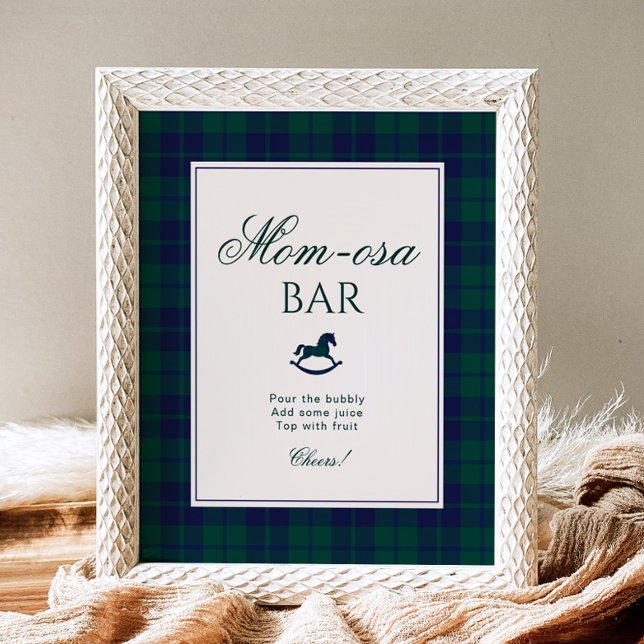 Vintage Rocking Horse Plaid Momosa bar Poster (Creator Uploaded)