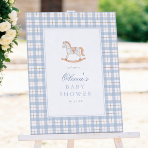Vintage Rocking Horse Vintage Baby Shower Welcome Poster