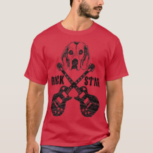 Vintage Rockstar Kids Guitar Dog Music  T-Shirt