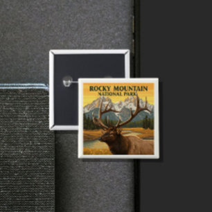 Vintage Rocky Mountain National Park 15 Cm Square Badge