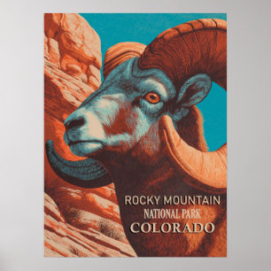 Vintage Rocky Mountain National Park Colorado Poster
