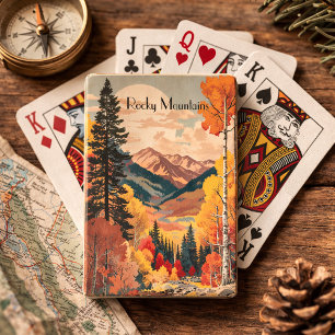 Vintage Rocky Mountain National Park Travel Scene Playing Cards