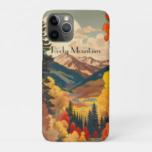 Vintage Rocky Mountains Autumn Custom Text iPhone 11 Pro Case