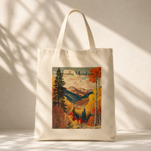 Vintage Rocky Mountains Autumn Custom Text Tote Bag