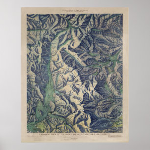 Vintage Rocky Mountains National Park Map (1915) Poster