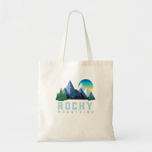 Image of Vintage Rocky Mountains Retro National Park Tote Bag