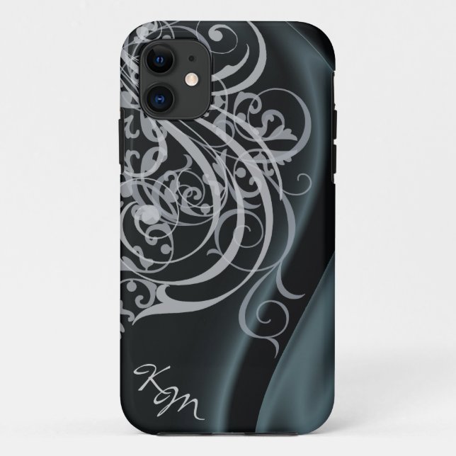 Vintage Rococo Black Silk Barely There Case (Back)