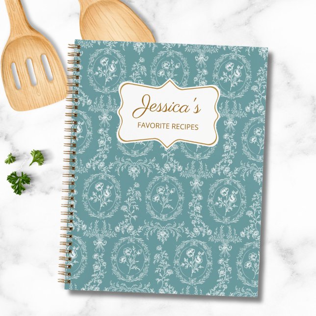 Vintage Rococo Floral Custom Name Recipe Book (Creator Uploaded)