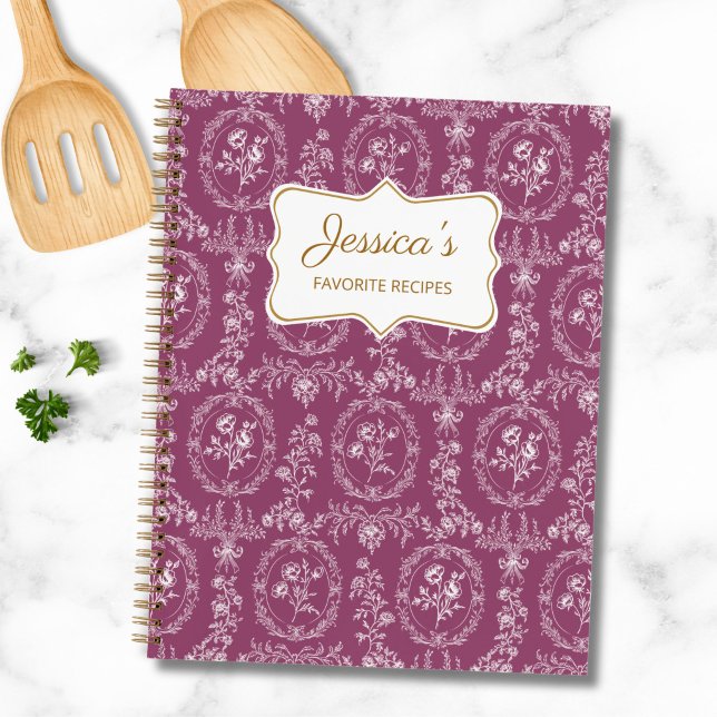 Vintage Rococo Floral Custom Name Recipe Book (Creator Uploaded)