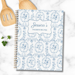 Vintage Rococo Floral Custom Name Recipe Book