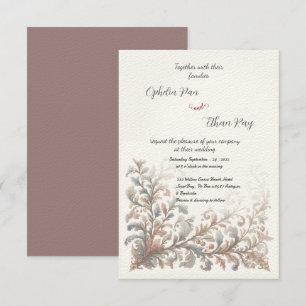 Vintage Rococo Floral wedding Invitation
