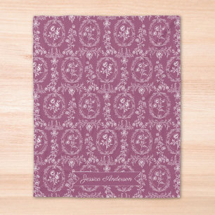 Vintage Rococo Flowers Floral Pattern Personalised Fleece Blanket