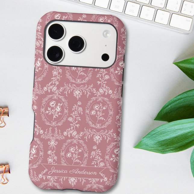 Vintage Rococo Flowers Floral Personalised Name (In situ)