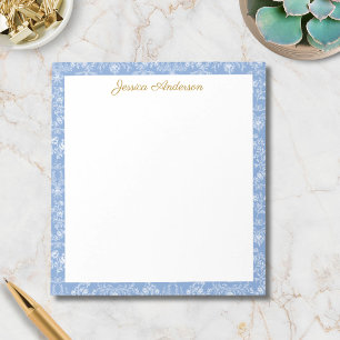 Vintage Rococo Flowers Floral Personalised Name Notepad