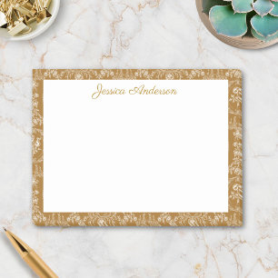 Vintage Rococo Flowers Floral Personalised Name Post-it Notes