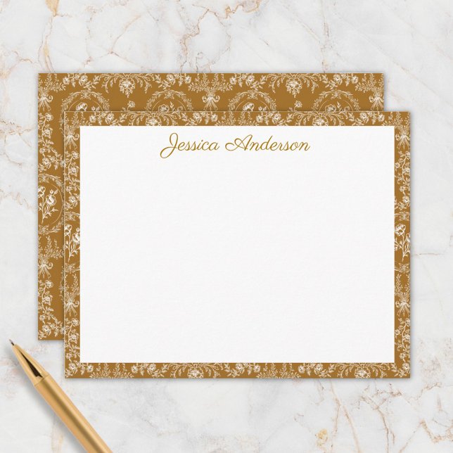 Vintage Rococo Flowers Floral Personalized Name Card (In situ)