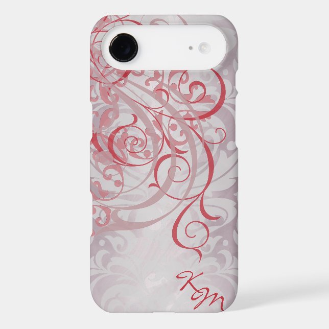 Vintage Rococo Red Monogram  Case (Back)