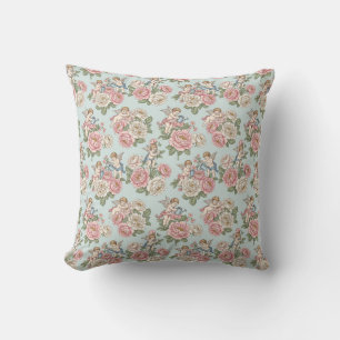 Vintage Rococo Revival Rose Garden Romantic  Cushion