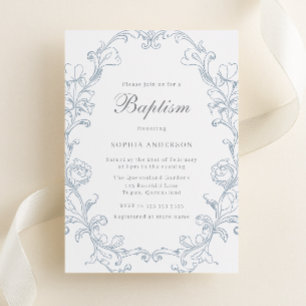 Vintage Rococo Victorian Baptism Invitation