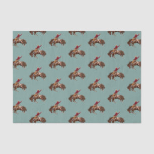 Vintage rodeo bronco busting cowboy tissue paper