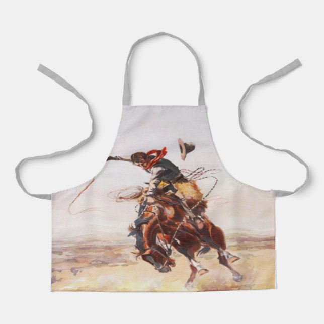Vintage Rodeo Cowboy Bronc Rider (S) Apron (Front)