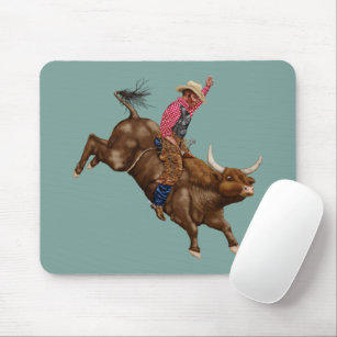 Vintage rodeo cowboy mouse mat
