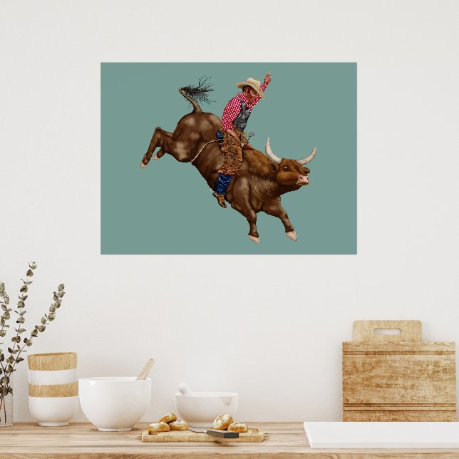 Vintage rodeo cowboy poster (Kitchen)