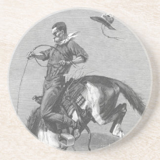 Vintage Rodeo Cowboys, Bucking Bronco by Remington Coaster