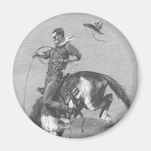 Vintage Rodeo Cowboys, Bucking Bronco by Remington Magnet