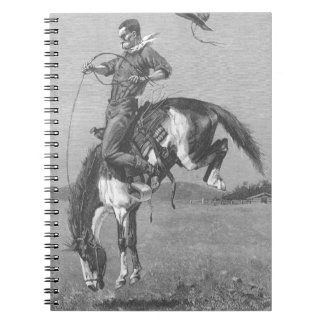 Vintage Rodeo Cowboys, Bucking Bronco by Remington Notebook