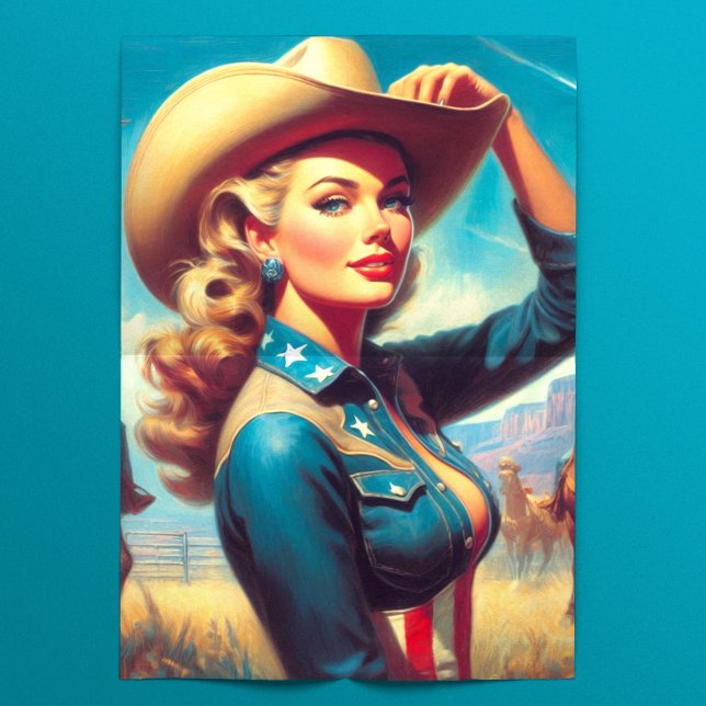 Vintage Rodeo Pin-up Tissue Paper (Creator Uploaded)