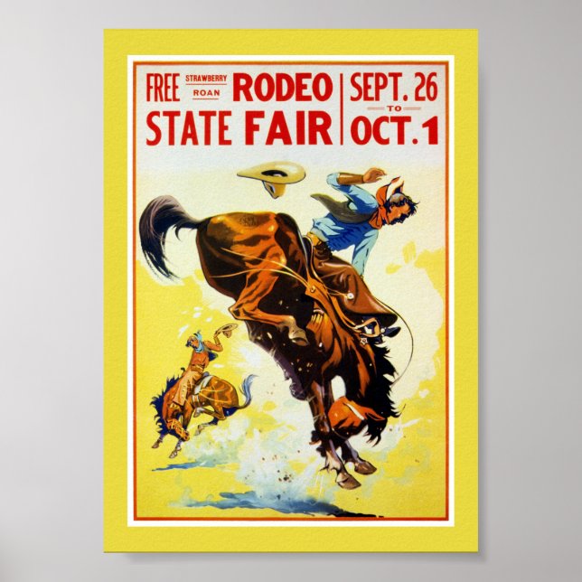 Vintage Rodeo Poster Restored (Front)