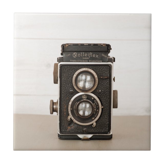 Vintage Rolleiflex Twin lens camera Tile (Front)