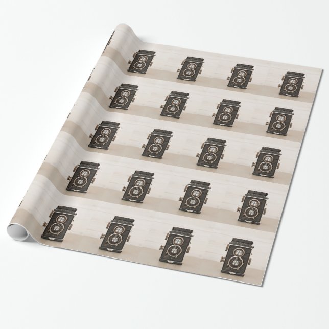 Vintage Rolleiflex Twin lens camera Wrapping Paper (Unrolled)