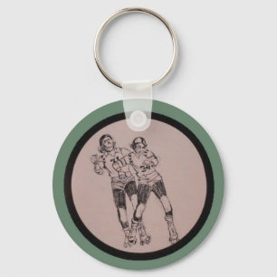 Vintage Roller Derby Program cover art Key Ring