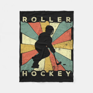 Vintage Roller Hockey Sport Retro Fleece Blanket