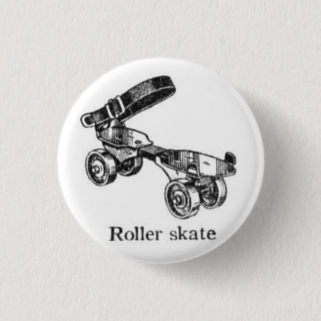 Vintage Roller Skate Button (Front)