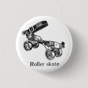 Vintage Roller Skate Button
