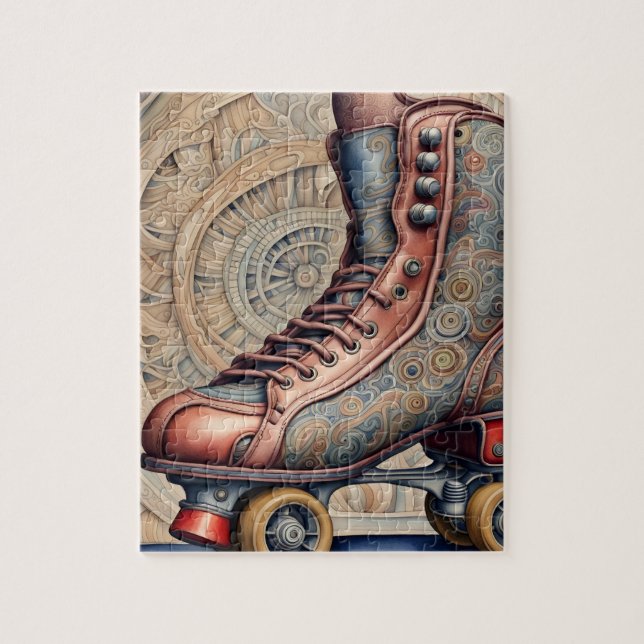 Vintage Roller skates art.  Jigsaw Puzzle (Vertical)