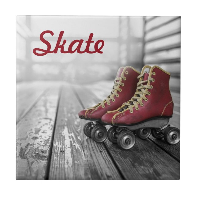 Vintage roller skates tile (Front)