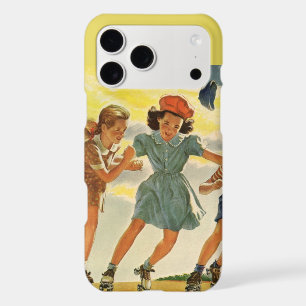 Vintage Roller Skating Fun Children Boys and Girls