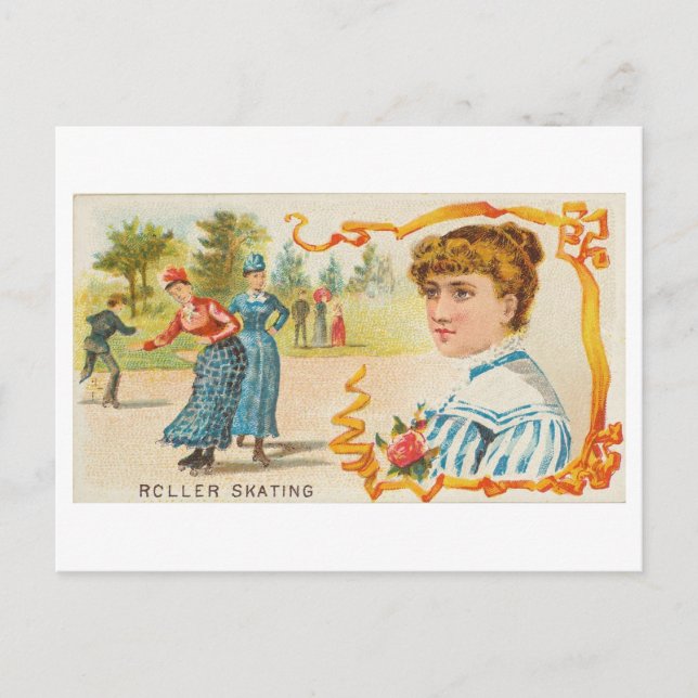 Vintage Roller Skating  Postcard (Front)