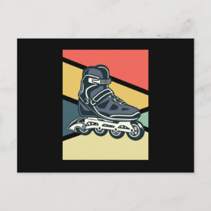 Vintage Rollerblading Inline Skating Roller Skates Postcard