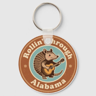 Vintage Rollin Through Alabama Armadillo Funny Key Ring