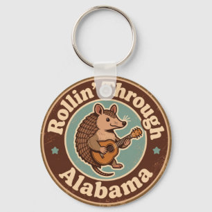 Vintage Rollin Through Alabama Armadillo Music  Key Ring