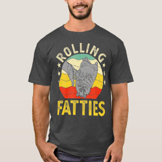 Vintage Rolling Fatties Cat Retro Kitty Kitten Meo T-Shirt