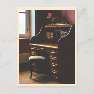 Vintage Rolltop Desk Photo Postcard