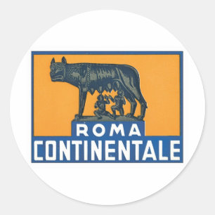 Vintage Roma Continentale Classic Round Sticker