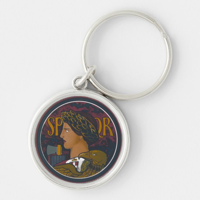 Vintage Roman Emblem of Italy SPQR Key Ring (Front)